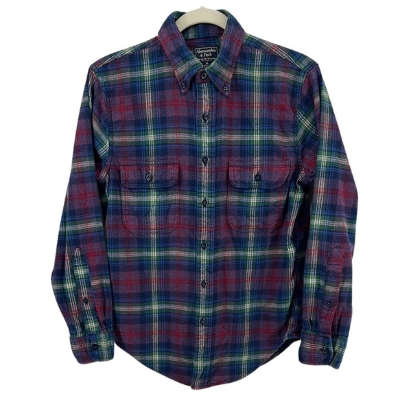 Abercrombie & Fitch Other - Abercrombie & Fitch Casual Blue and Red Plaid Flannel Shirt Size XSmall